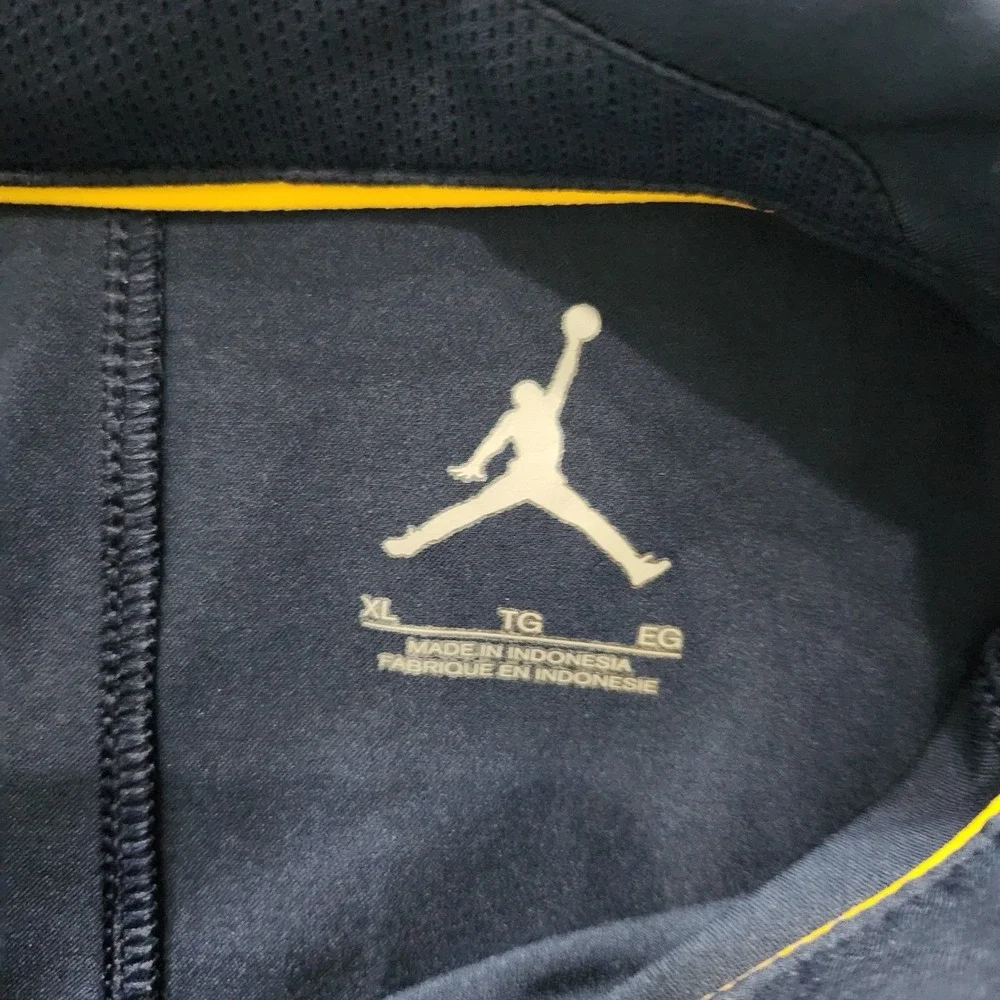 Jordan Michigan Wolverines Mens XL Dri-FIT Polo Shirt Navy Blue Maize Yellow